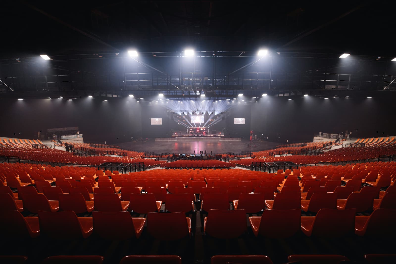Empty concert arena before a show, illustrating concert residency economics